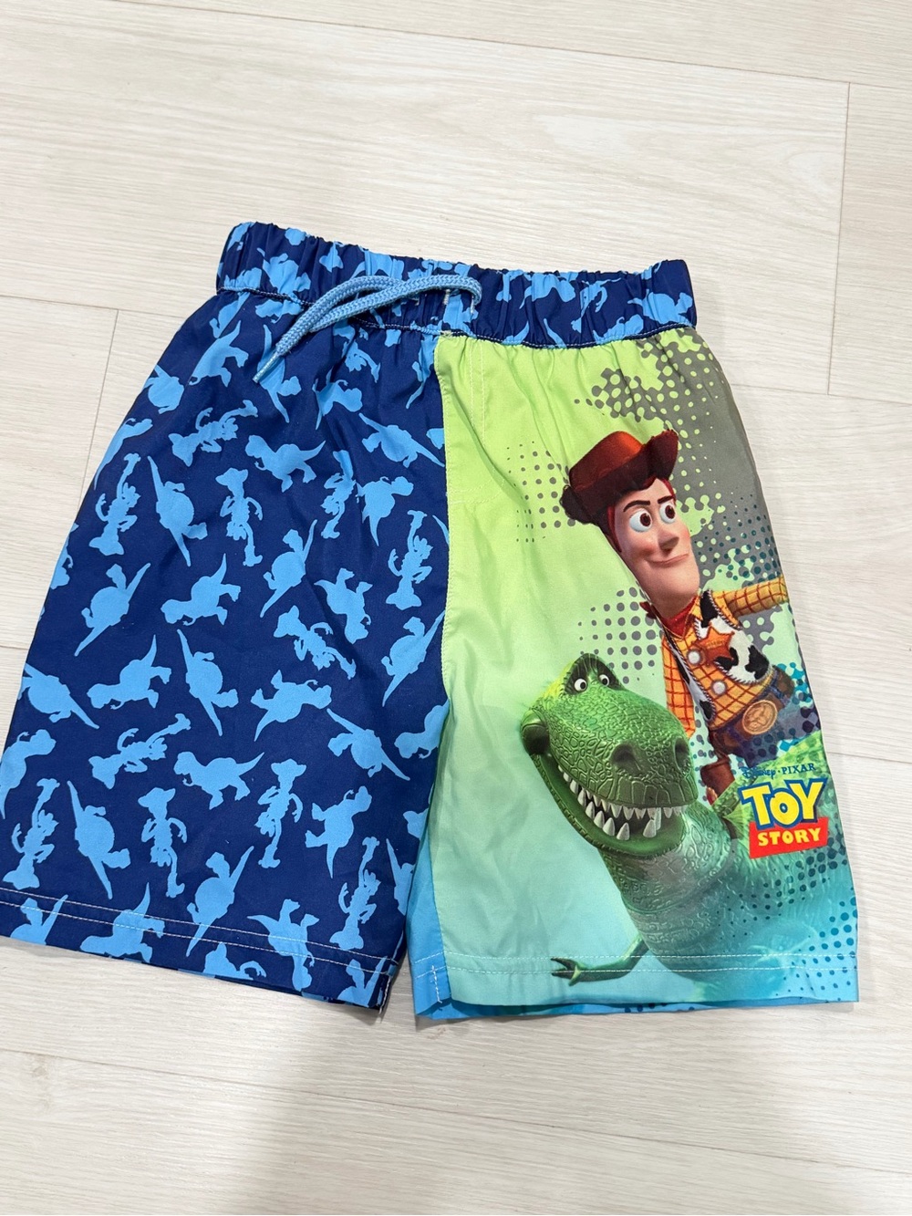 Disney Toy Story Boys Blue & Green Swim Trunks